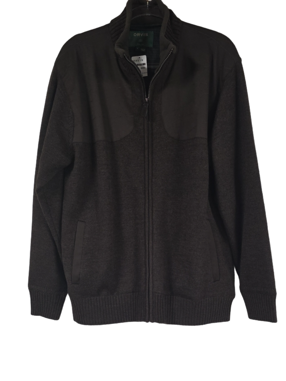 NWT Orvis Men's Full Zip Wool Blend Knit Wool Blend Sweater Jacket - Size Lg